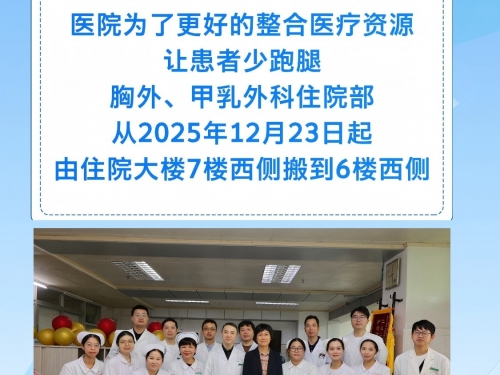 【早安开平】搬迁通告-胸外科、甲乳外科、肿瘤外科